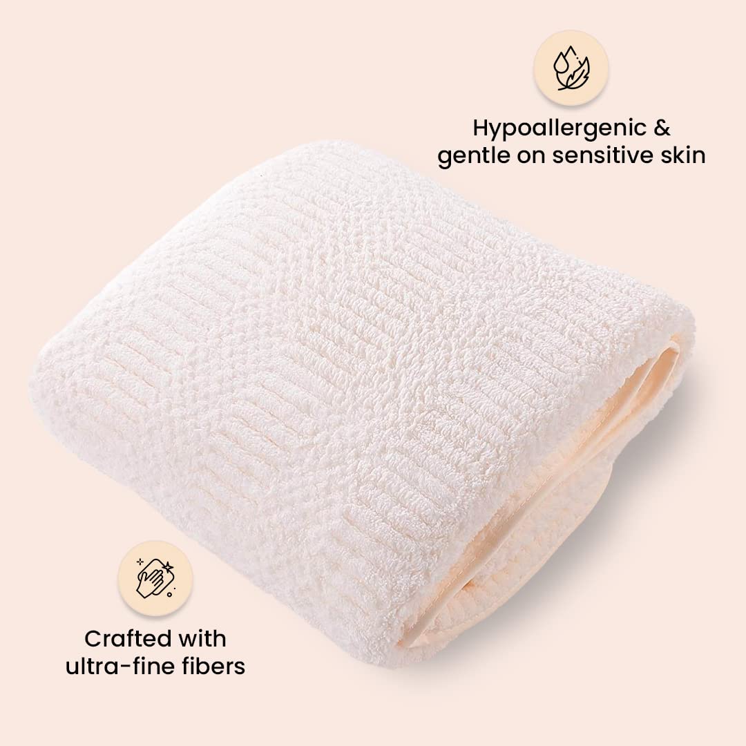 The Better Home Microfiber Bath Towel, Soft, Lightweight, Absorbent, Quick Drying, 140cm x 70cm, Pack of 4 (Pink/Beige) & Pack of 2 (Beige/Pink).