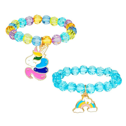 Melbees by Yellow Chimes Bracelet for Girls Kids Charm Bracelets for Girls  Combo of 2 Pcs Candy Colors Unicorn Beads Bracelet For Girls kids  Birthday Gift For Kids and Girls