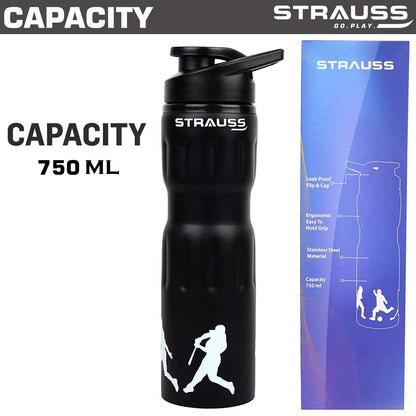 STRAUSS Stainless Steel Water Bottle  Gym Shaker Bottle  Sipper Bottle  Gym Bottle