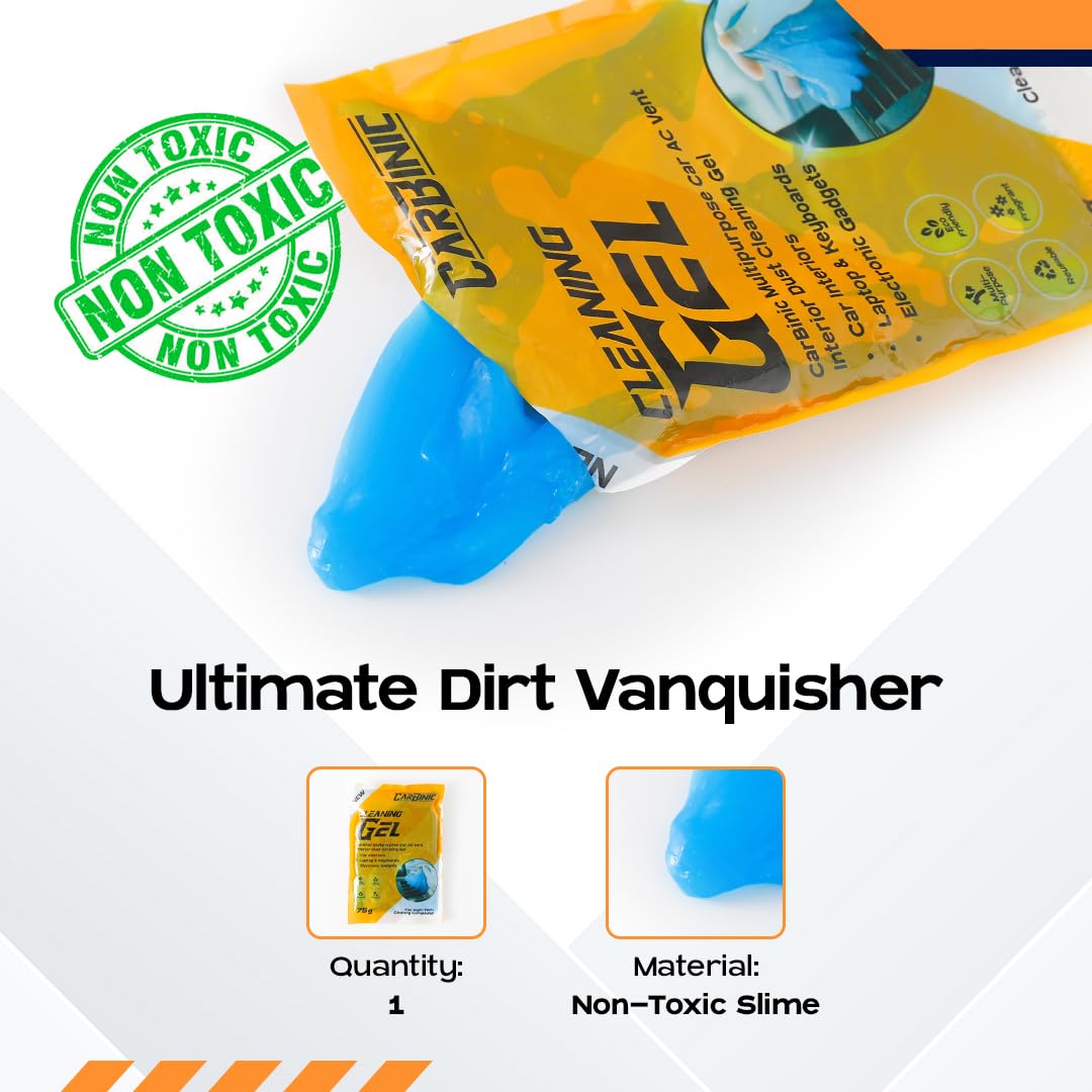 CARBINIC Car Cleaning Gel Kit: Universal Gel for Car Accessories, Laptop, Keyboard, Gadgets. 75g Packet, MOQ-3.