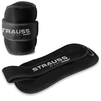 Strauss Ankle Weight-0.5 Kg- Black Pair Round Belt