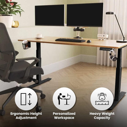 The Better Home Electric Standing Desk: Adjustable Height, Ergonomic Design, Smart Controls, Sturdy, Cable Management.