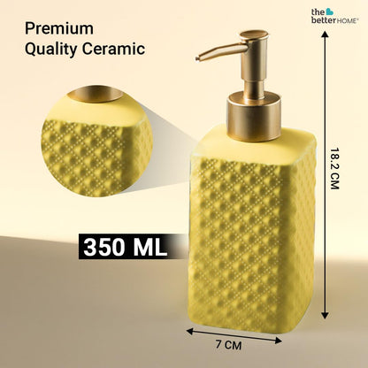 The Better Home Ceramic Soap Dispenser 350ML, 4Pcs Set for Bathroom, Kitchen, Hand Soap, Wash Basin.