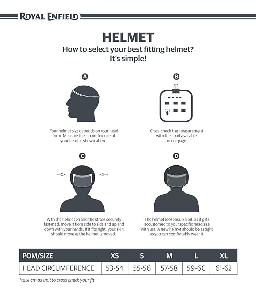 Royal Enfield Full Face Helmet with Clear Visor Gloss Off