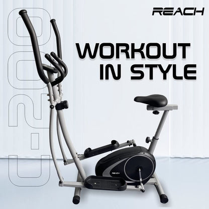 Reach C-200 Elliptical Cross Trainer, 4 Kg Flywheel, 8 Level Resistance, LCD Display, Health Tracker, 12 Months Warranty.