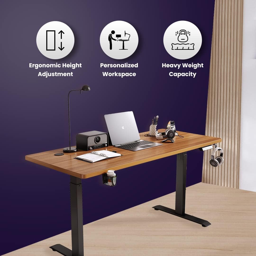 The Better Home Electric Standing Desk: Adjustable Height, Ergonomic Design, Smart Controls, Sturdy, Cable Management.