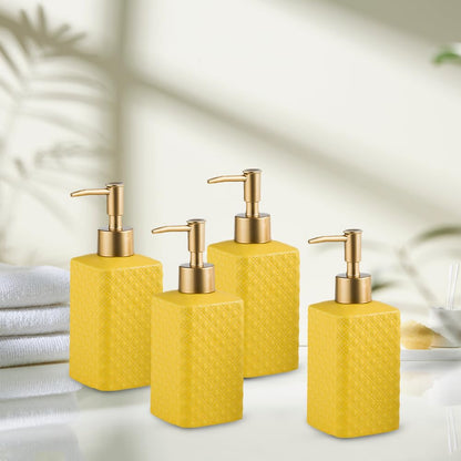 The Better Home Ceramic Soap Dispenser 350ML, 4Pcs Set for Bathroom, Kitchen, Hand Soap, Wash Basin.