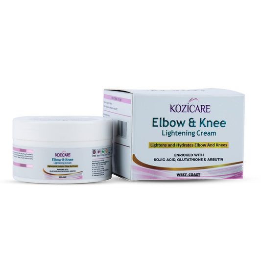 Kozicare Elbow  Knee Lightening Cream with 1 Glutathione 1 Arbutin  1 Kojic Acid Improves Skin Texture Hydrates and Softens Elbows  Knees  Eliminates Patchy Skin - 50gm