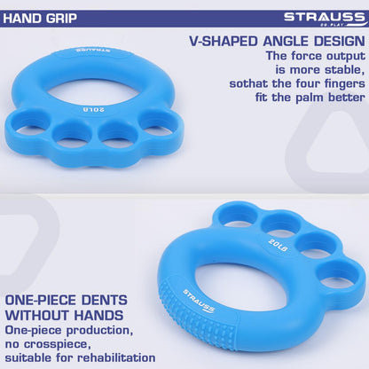 Strauss Adjustable Finger and Hand Exerciser  FingerPalm Gripper  Hand Strengthener for Carpal Tunnel Relief and Grip Strength for Men  Women Blue