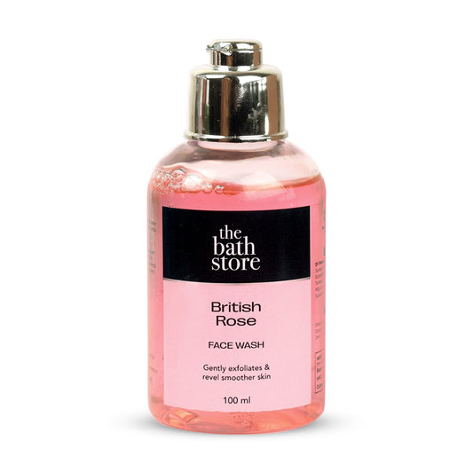 The Bath Store British Rose Face Wash - Gentle Exfoliation  Deep Cleansing - 100ml