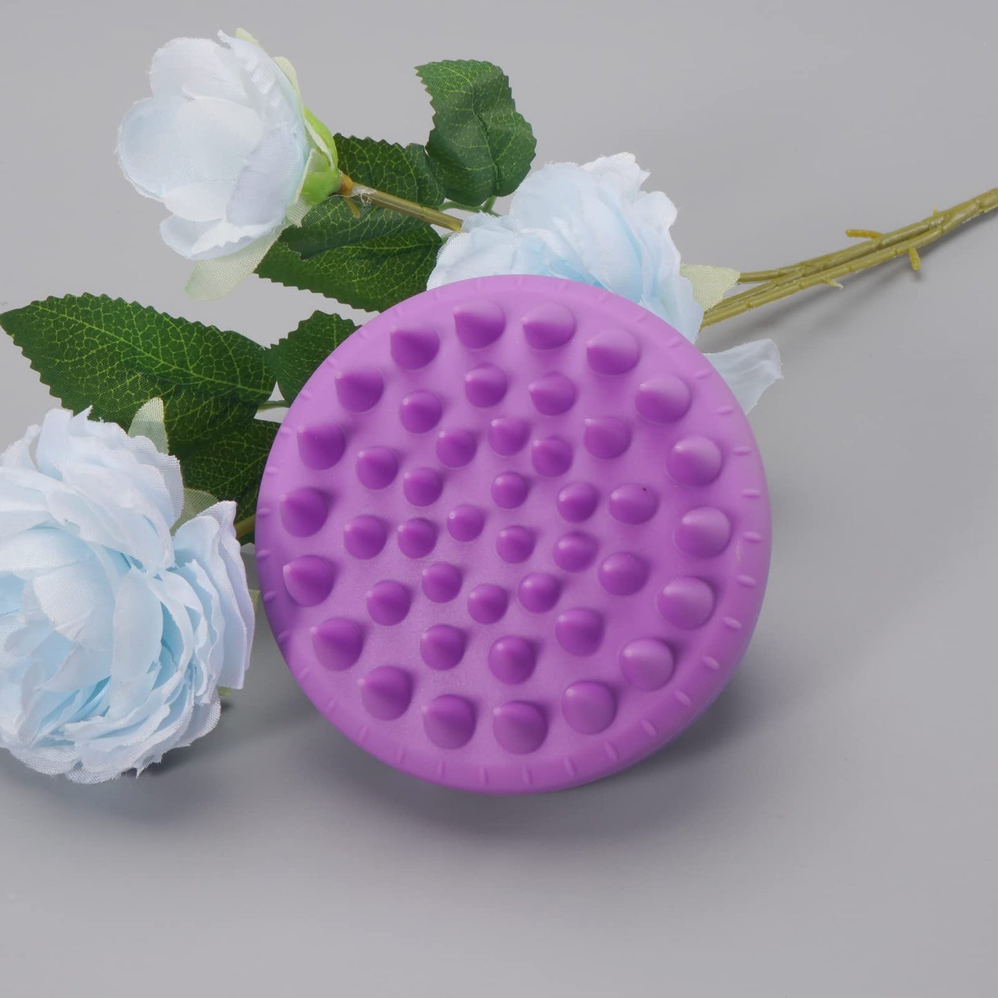 Rey Naturals Hair Scalp Massager Shampoo Brush - Hair Growth Scalp Care and Relaxation - Soft Bristles for Gentle Massage - Pink Color Purple