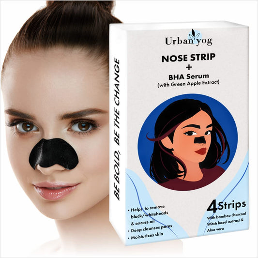 Urban Yog Nose Strips 4 Strips BlackWhitehead Remover  BHA Serum to Treat Pores