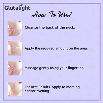 Glutalight Neck Firming Cream: Glutathione, Vitamin C, Vitamin E, Niacinamide, Kojic Acid. Evens and brightens skin tone - 50gm.