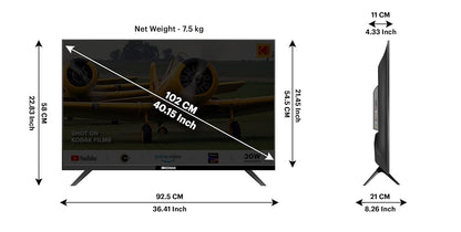 Kodak 100 cm 40 inches Special Edition Series Full HD Smart LED TV 40SE5003BL Black