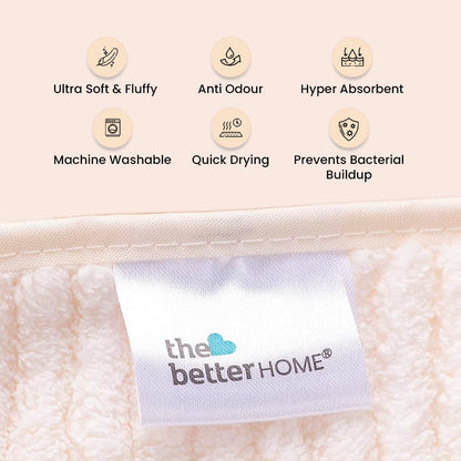 The Better Home Microfiber Bath Towel, Soft, Lightweight, Absorbent, Quick Drying, 140cm x 70cm, Pack of 4 (Pink/Beige) & Pack of 2 (Beige/Pink).