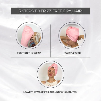 PROLIXR Microfiber Hair Towel Wrap Set: Quick Dry, Frizz-Free, Super Absorbent, Gentle on Hair and Skin, by Savio John Pereira.