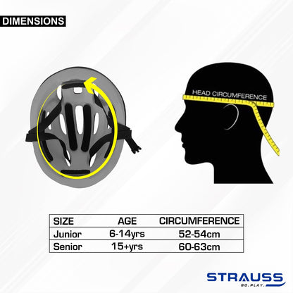 Strauss Cycling Helmet Elite: Lightweight, Superior Ventilation, EPS Foam, for Adults & Kids, Junior Size, Black/Red.