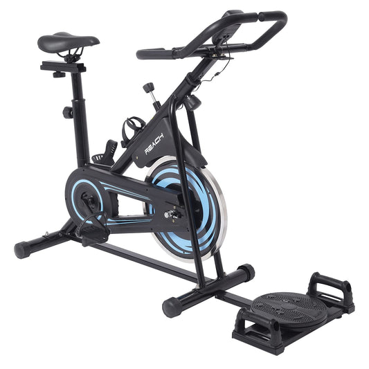 Reach Vision MII PT Spin Bike with 6.5 Kg Flywheel  Pushup Bar  Twister  Adjustable Resistance  LCD Monitor  Ideal for Tummy  Lower Body  Max User Weight 110kg