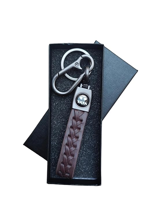 TATA leather CAR Keychain in premium Metal finish