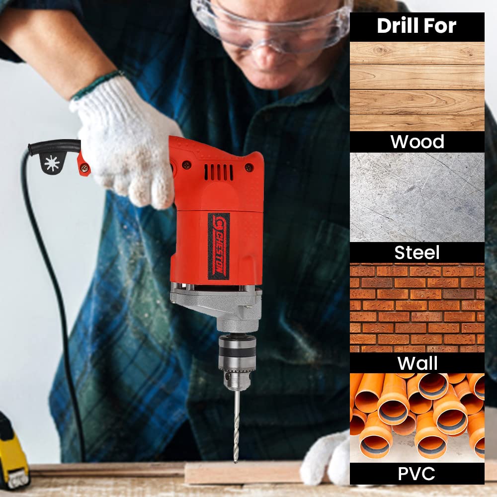 Cheston 10mm Drill Machine DRILL WITH 13HSS AND 1 WALL BIT