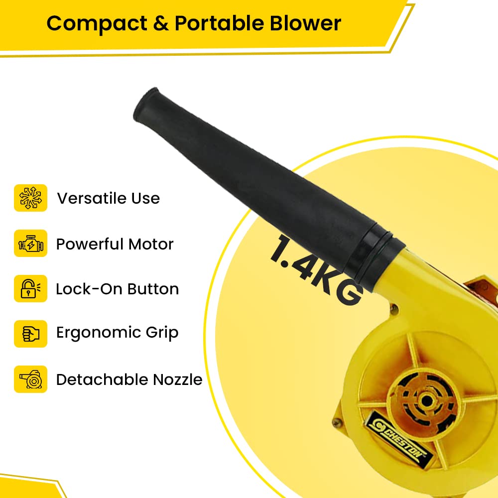 Cheston 550W Electric Air Blower, 13000 RPM, 2.6m³/min, 1 Year Warranty, for Home Gadgets, PC, Kitchen Appliances - Yellow