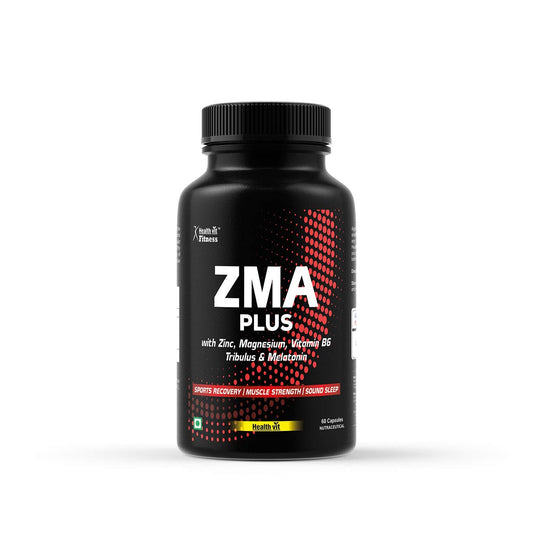 Healthvit Fitness Triple Strength ZMA Plus Sports Recovery  Sleep Support Supplement with Zinc Magnesium Vitamin B6 Tribulus  Melatonin  60 Capsules