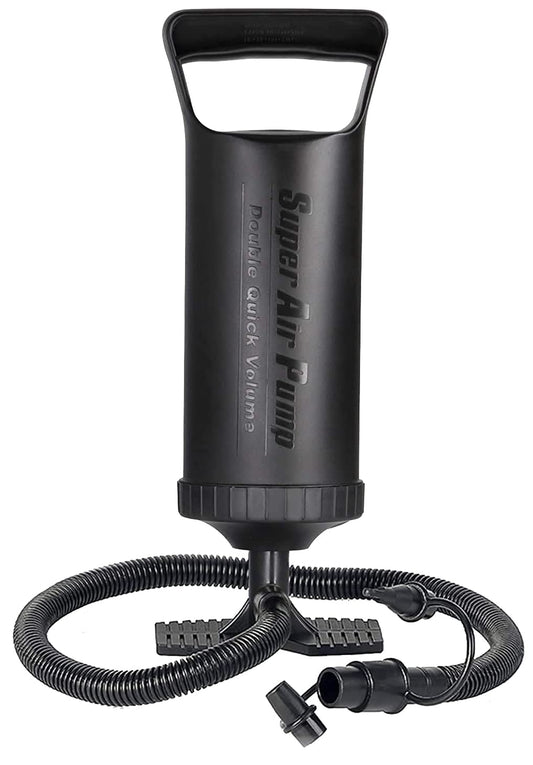 Strauss Plastic Hand Air Pump for Sports - Suitable for Football, Volleyball, Basketball, Rugby, Soccer, Inflatable Balls. Includes 3 Nozzle Hose. 29cm Black.