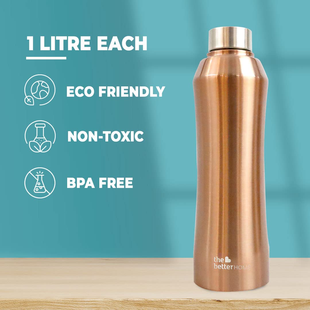 The Better Home Steel Water Bottle 20Pcs-1L, Leak-Proof, BPA-Free, for Kids, Gym, Office, Home, Aesthetic.