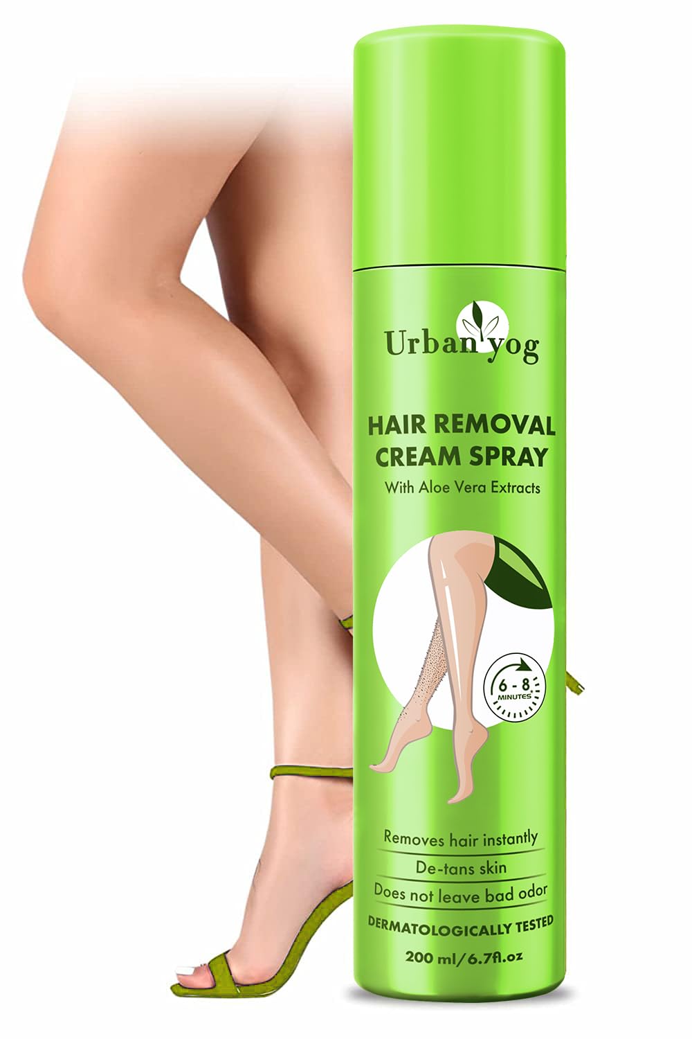 Urban Yog Hair Removal Cream Spray With Aloe Vera Extracts  Pain-free Body Hair Removal for Women 200 ml