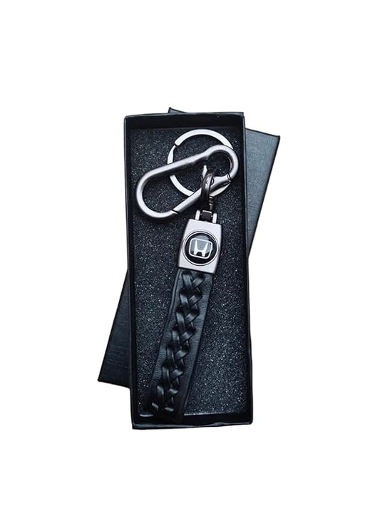 Honda leather CAR Keychain in premium Metal finish