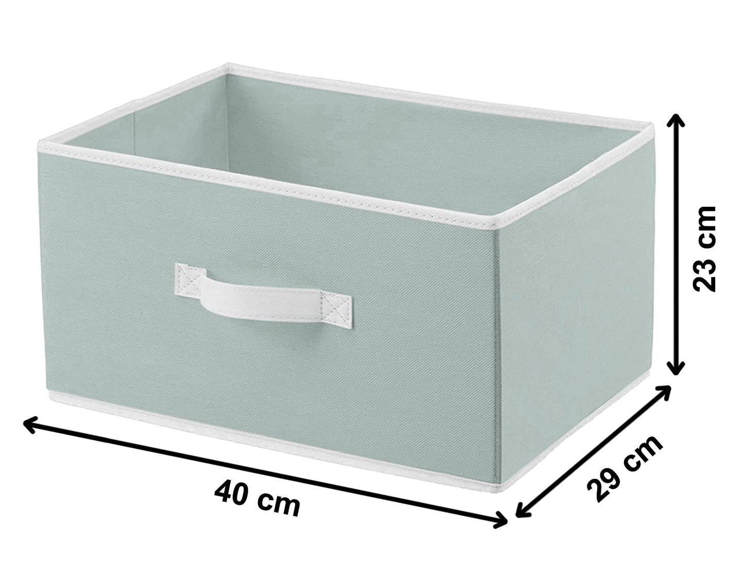 Heart Home Foldable Storage Box, Durable Handle, 40x29x23 cm, Grey, Non-woven.