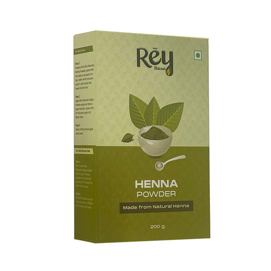 Rey Naturals Henna Powder - 100 Natural Chemical-Free Hair Care  Cools Scalp Nourishes  Conditions Hair  Enhances Shine  Mehendi Powder from Sojat Rajasthan - 200 grams