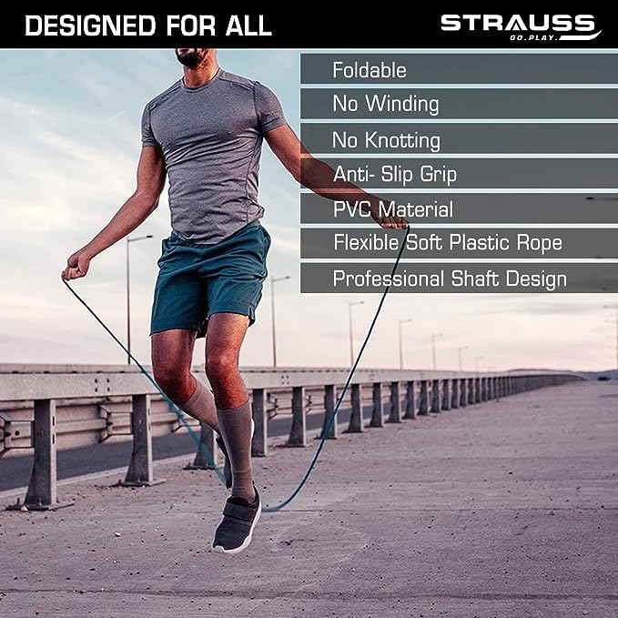 Strauss Skipping Rope GreyBlue  Pack of 4