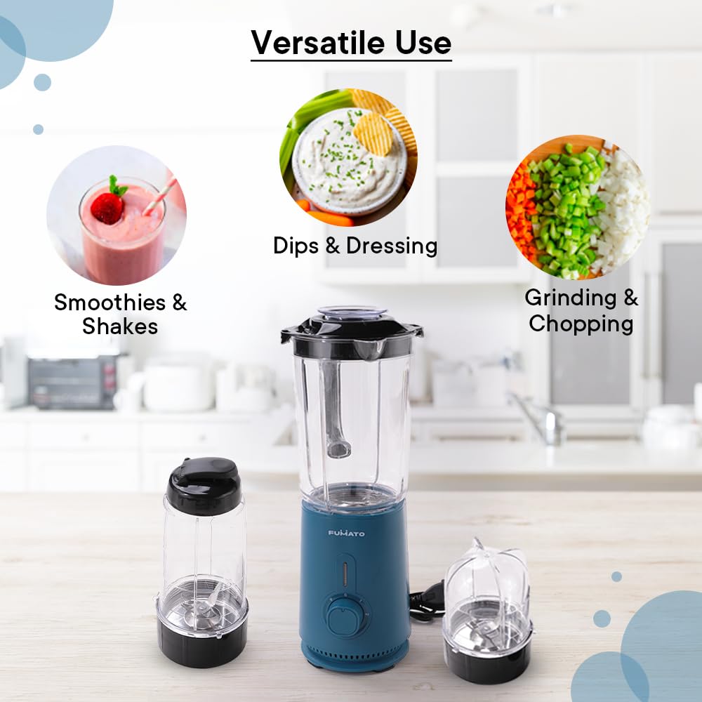 The Better Home Fumatos Kitchen Combo: Nutri Blender with Glass Tumbler, Food Grade Material, Dark Blue.