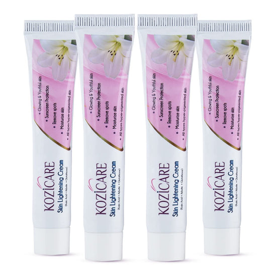 Kozicare Skin Lightening Cream, enriched with Kojic Acid, Alpha Arbutin, Glutathione, Niacinamide, Vitamin C. Best for melasma, pigmentation, dark spots.