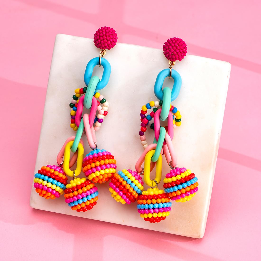 Yellow Chimes Earrings for Women and Girls Danglers Earrings for Girls and Women Multicolour Danglers Earrings Birthday Gift for Women Anniversary Gift for Wife