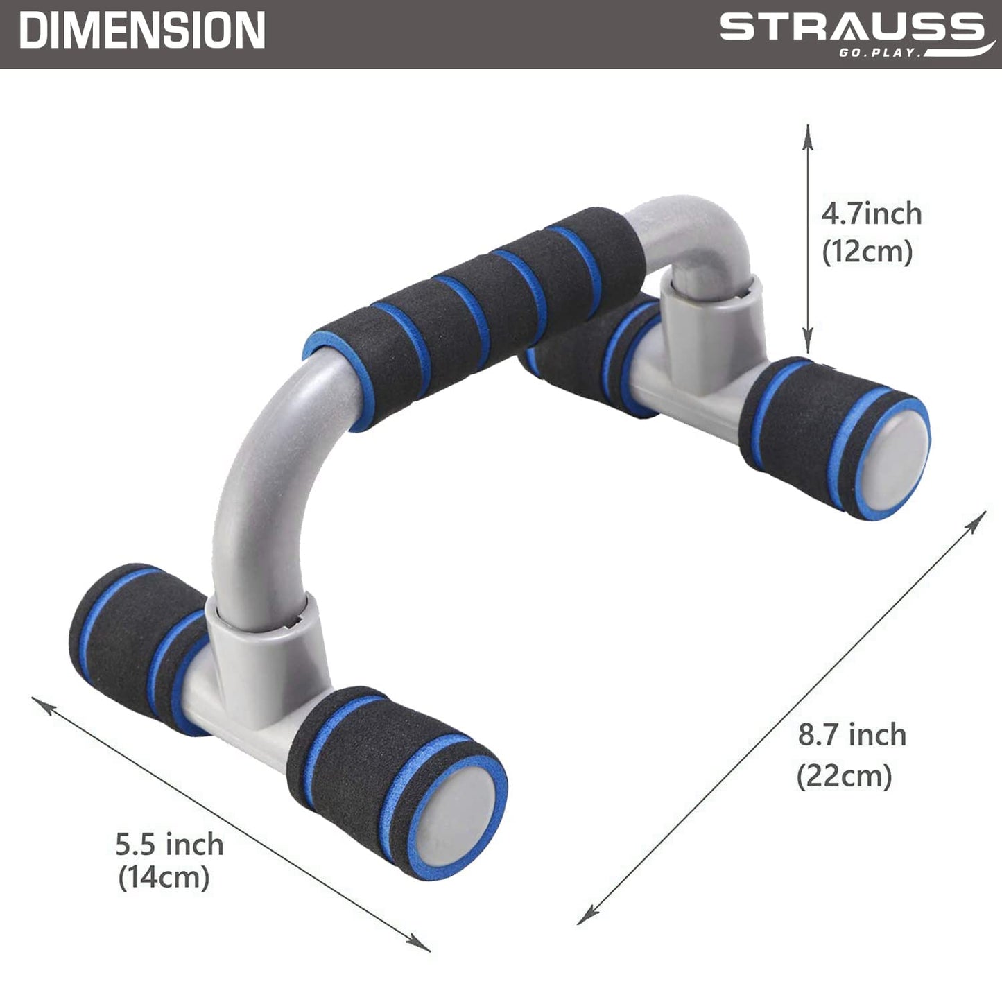 Strauss Moto Push up Bar Pair BlackBlue