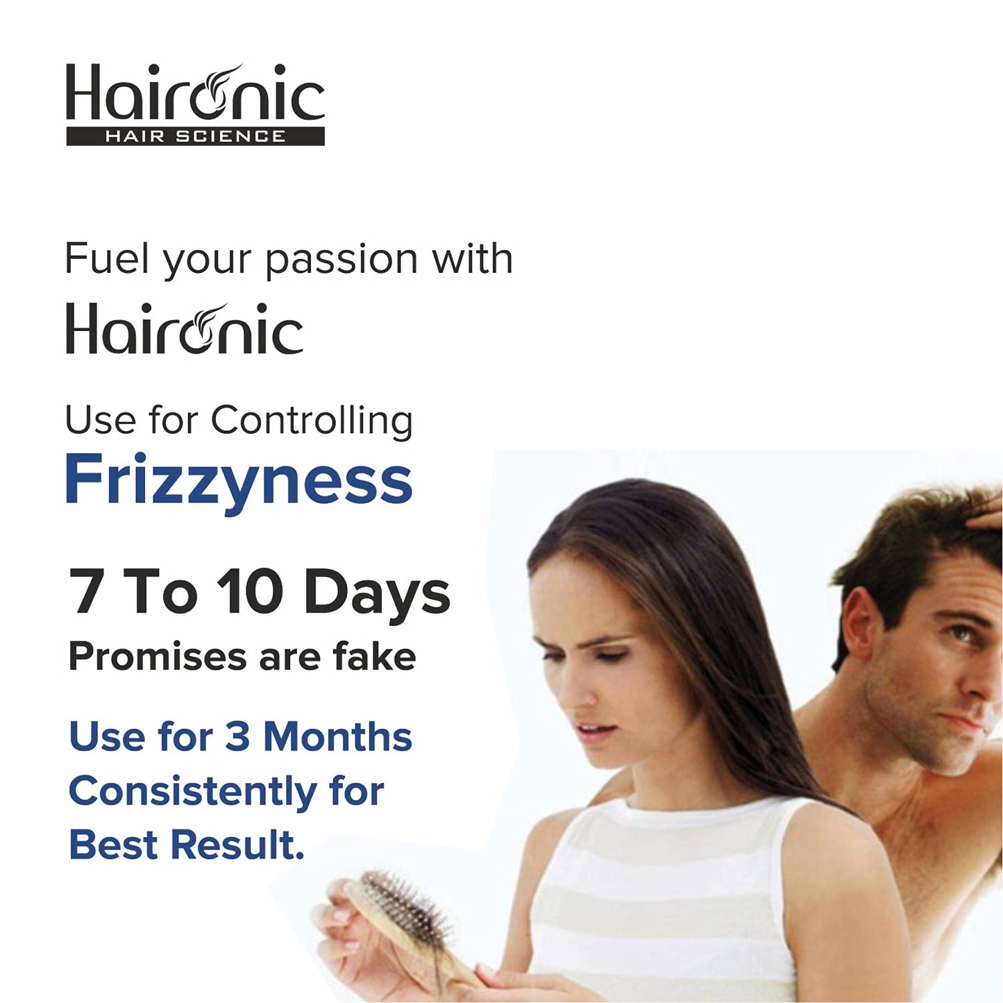 Haironic Hyaluronic Acid Hydrating Hair Thinning Post Wash Treatment Hair Serum  All Hair Types Controls Frizz Brittleness Hair Loss - 100ml Pack of 2