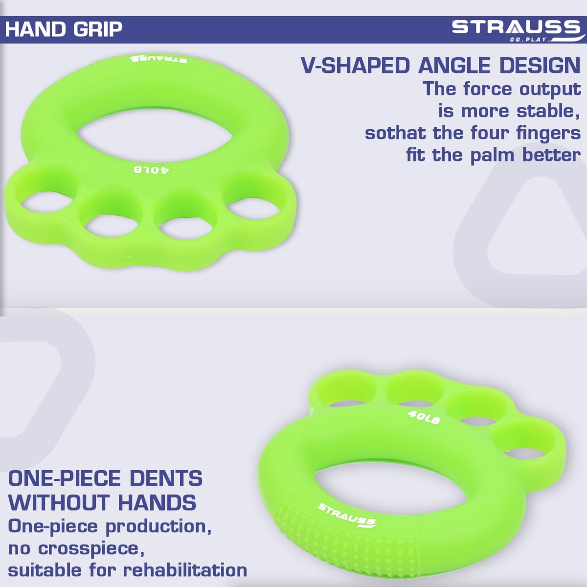 Strauss Adjustable Finger and Hand Exerciser  FingerPalm Gripper  Hand Strengthener for Carpal Tunnel Relief and Grip Strength for Men  Women Green