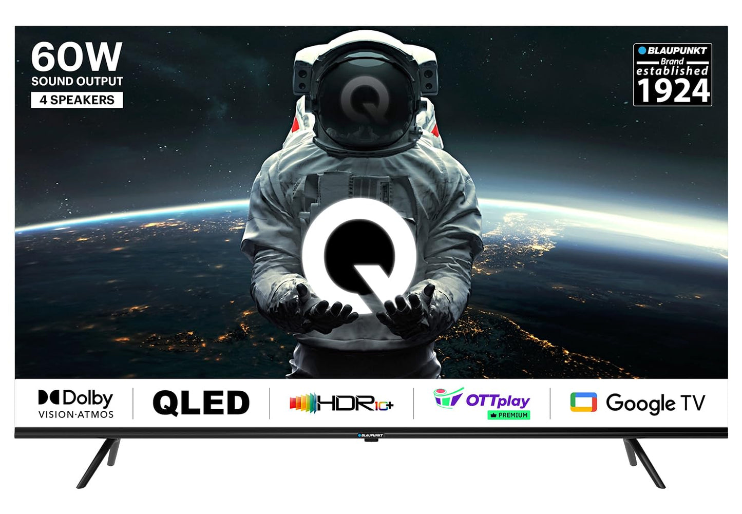 Blaupunkt 189 cm 75 inches Quantum Dot Series 4K Ultra HD QLED Google TV 75QD7040 Black