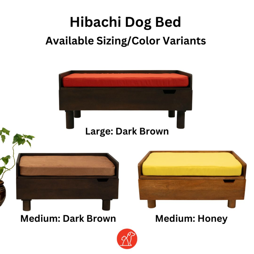 FurryLiving Hibachi Dark Brown Bed with Storage for Dogs Medium