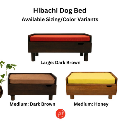 FurryLiving Hibachi Dark Brown Bed with Storage for Dogs Medium