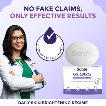 Sanfe GlutathioneNiacinamideVitamin C Brightening Soap  75gm