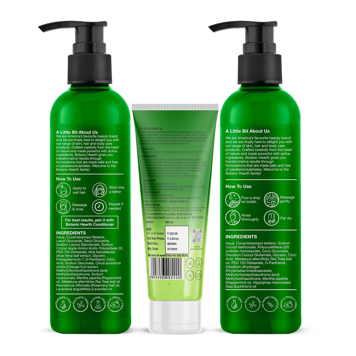 Natural Detox Combo with Tea Tree Body Wash Tea Tree  Aloe Vera Shampoo  Neem Cica  Salicylic Acid Face Wash Set of 3