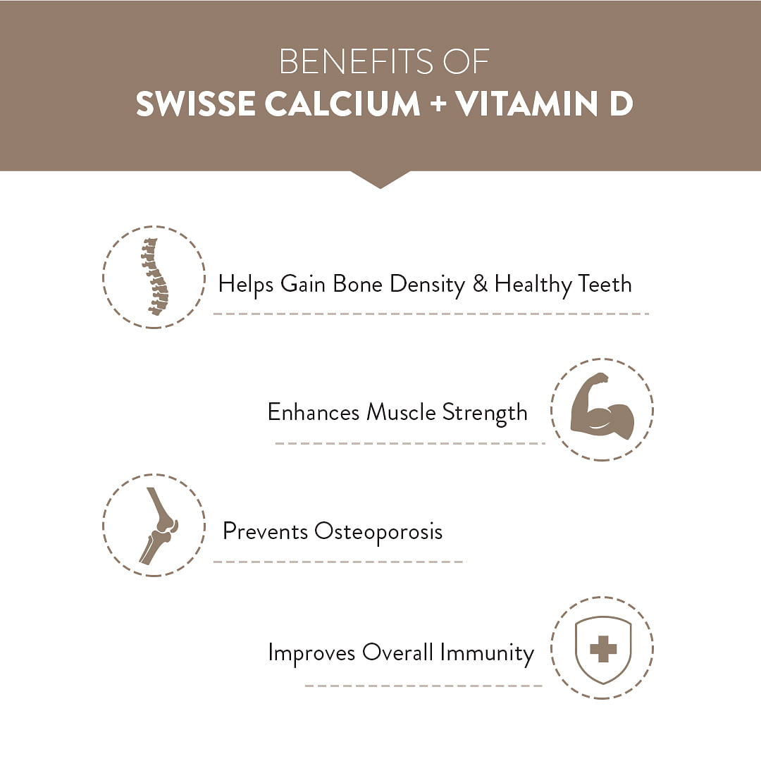 Swisse Ultiboost Vegan CalciumVitamin D Supplement Supports Healthy Teeth  Bone Density Supports Energy Production  Immune Health - 60 Tablets