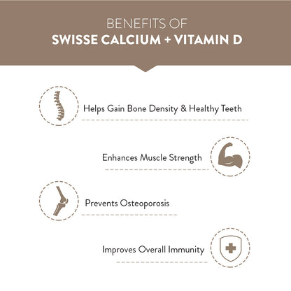 Swisse Ultiboost Vegan CalciumVitamin D Supplement Supports Healthy Teeth  Bone Density Supports Energy Production  Immune Health - 60 Tablets