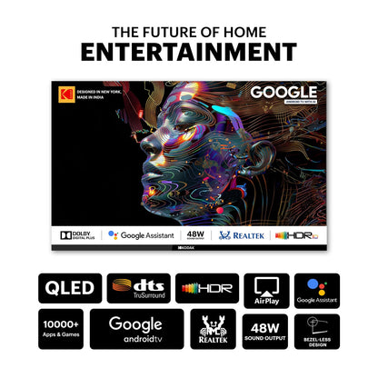 Kodak 80 cm 32 inches Matrix Series QLED Android Google TV 32MT5077 Black