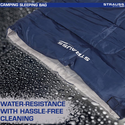 STRAUSS Camping Sleeping Bag 8C to -20C, for Summer, Spring, Winter. Lightweight, Portable, Ideal for Travel, Camping, Hiking, Trekking. For Adults, Kids.