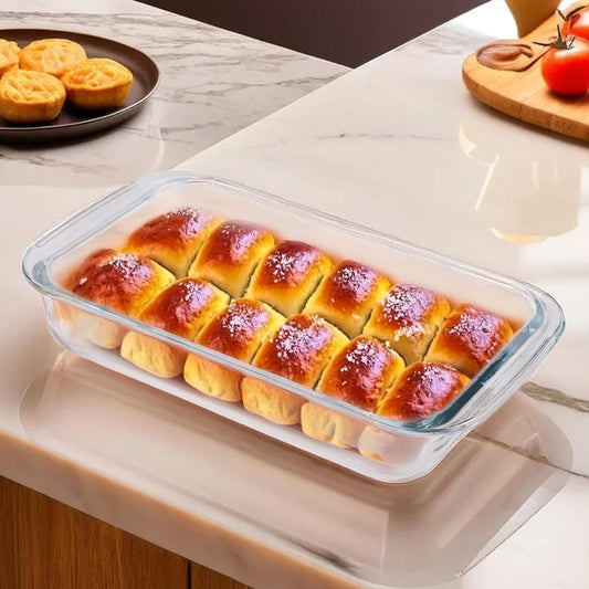 The Better Home Zeno 3L Borosilicate Glass Baking Tray for Microwave Oven, Dishwasher Safe, Iridescent.