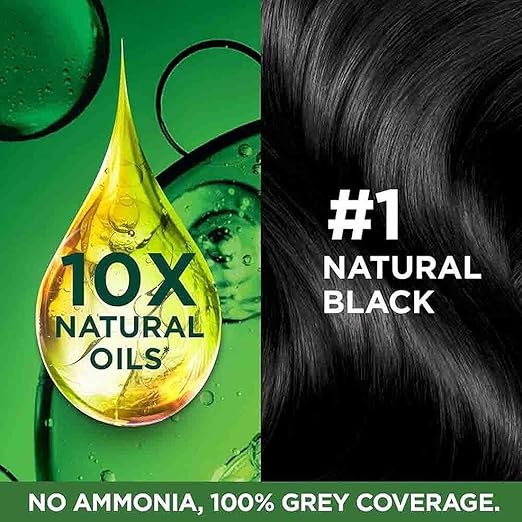 Garnier Hair Colouring Creme Long-lasting Colour Smoothness  Shine Color Naturals Shade 1 Natural Black